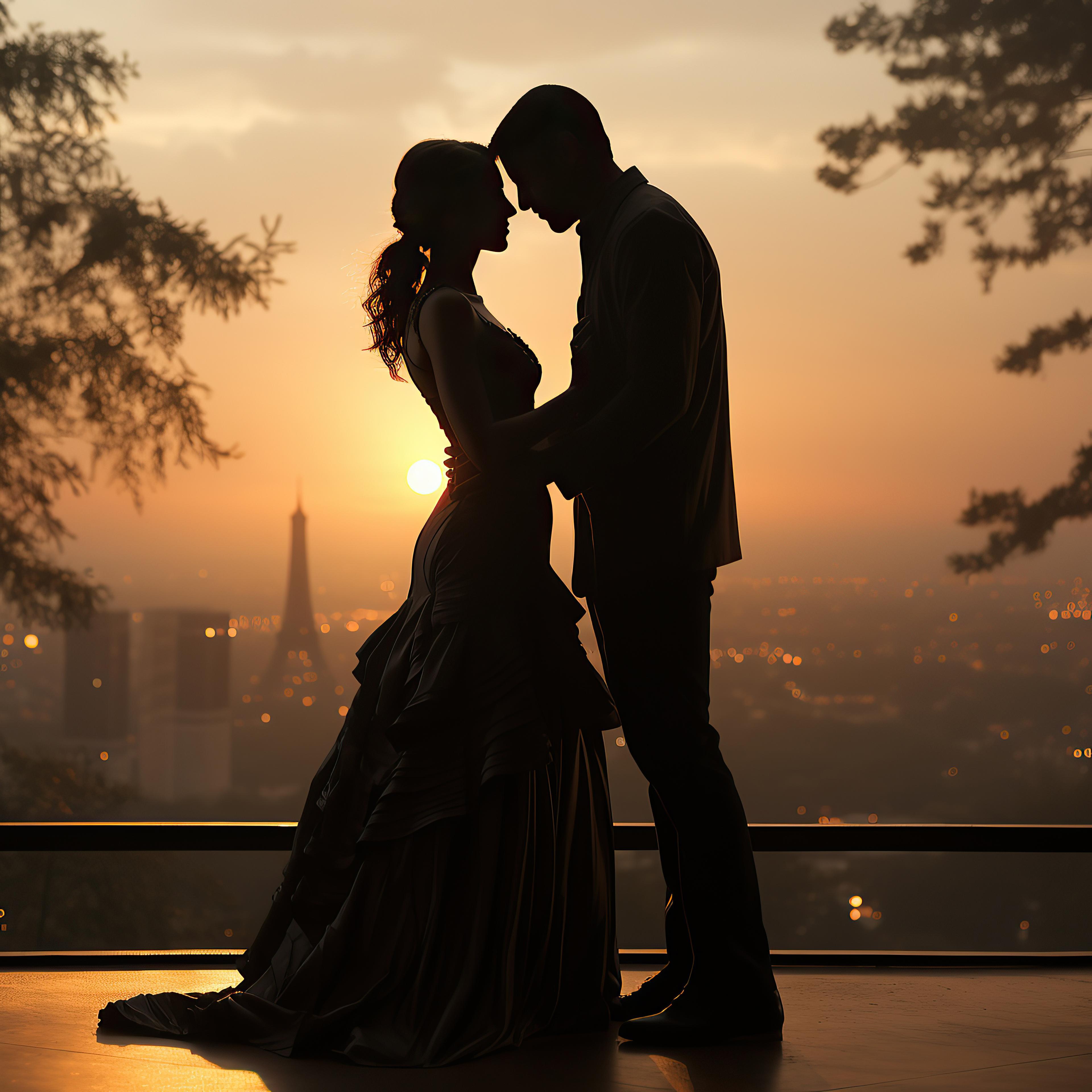 Couple Silhouette at Paris